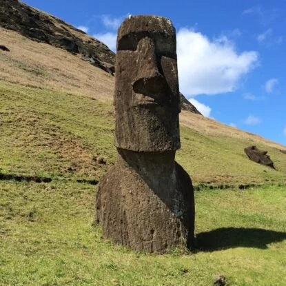 Moai statue on Easter Island, where rapamycin was first discovered—symbolizing the origins of this powerful anti-aging compound and its longevity-enhancing potential.