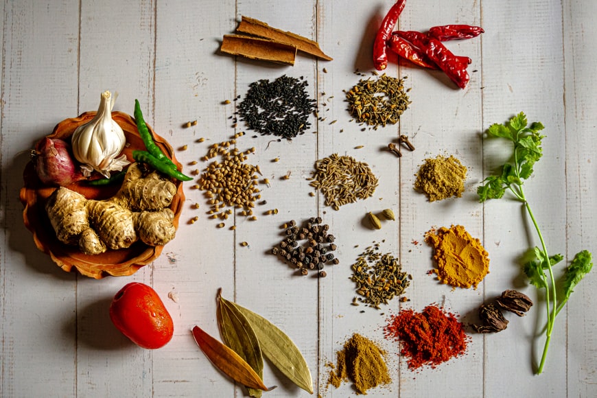 seeds and spices used as antioxidants and anti-inflammatory remedies. The use of spices is good for reverse aging