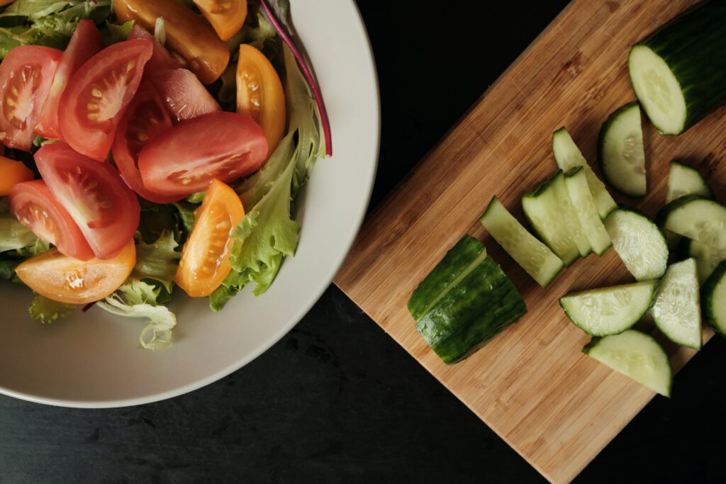 tomato and cucumber salad. A natural source of NMN