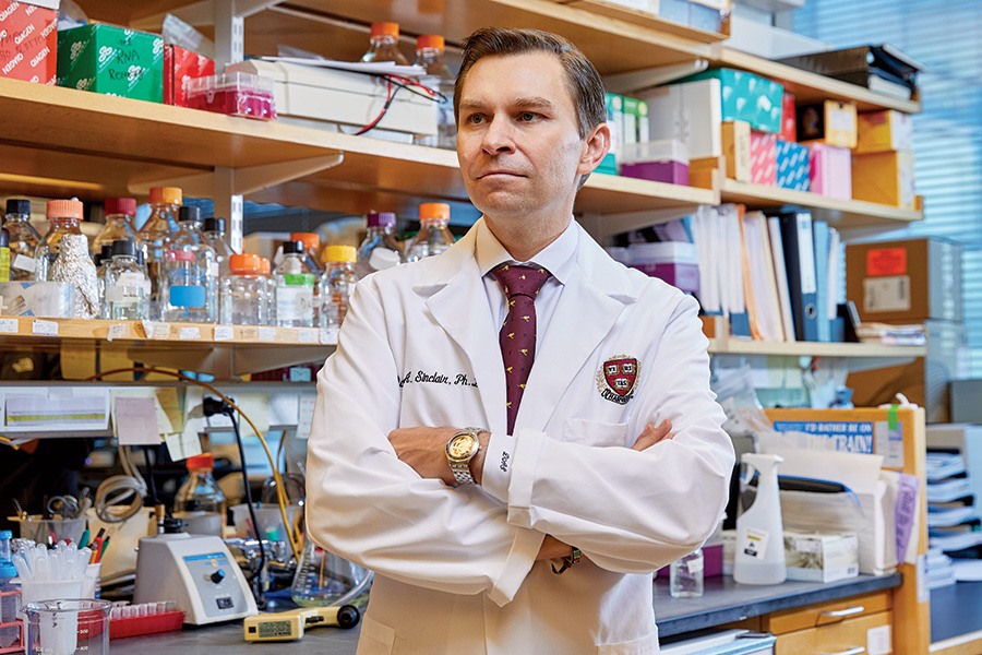 David Sinclair In his Lab at Harvard Medical School