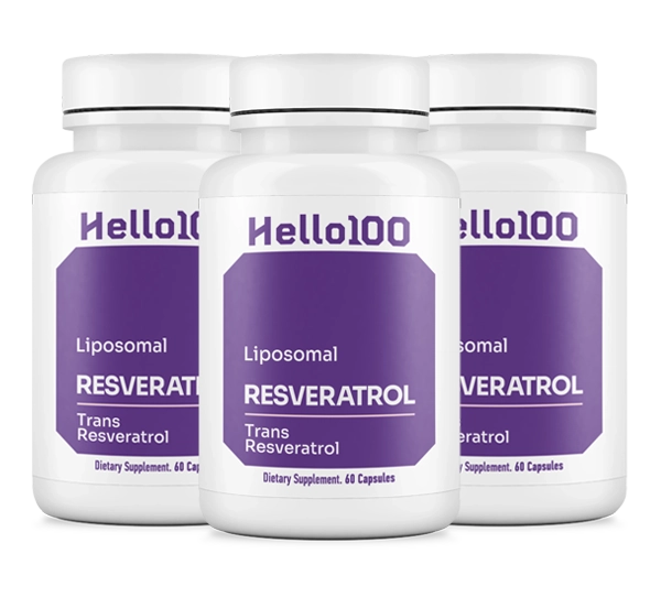 3 bottles of Hello100 resveratrol