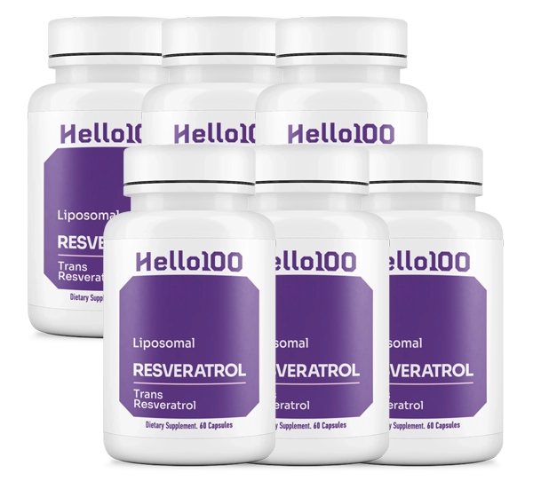 6 bottles of Hello100 resveratrol